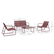 Set von 4 PCs Outdoor Lounge Markus Paprika