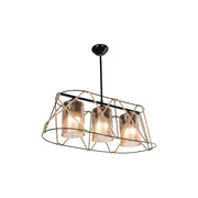 Gezegen ASZ0986 Federung Lampe 3 Lichter Black Metall und Seil