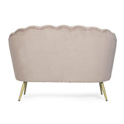 2 Sitzoter -Sofa hellgrauer Samteffekt Giliola