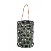 Hölzerngrüner Sechskantlantern 40h cm