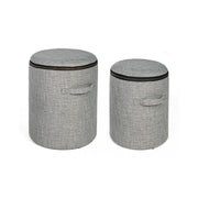 Set von 2 Fabric Poufs mit grauem Behälter Radilo