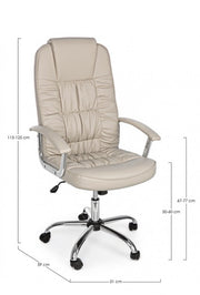 Büro -Sessel in Dehli Tortora Eco -Leder