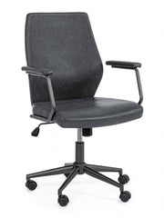 Ecopelle Büro Sessel Schwarz Jamie 67 x 58 x 93 cm