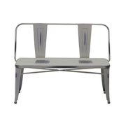 Eisenbank mit antiker weißer Rückenlehne 111 x 51 x H 82,5 cm