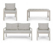 Elfenbein Garden Lounge mit abnehmbaren Kissen