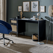 Schreibtisch Wien30a schwarz mit Weideneffektfronten