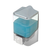 Flüssigseife 0,5 LT transparent und Chrom 8,5 x 8,5 x 16 cm Spender