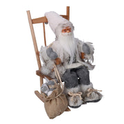 Santa Claus Stoff auf grauer Stuhl CM23X22,5H30