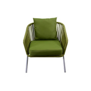 Visalia Garden Lounge im weißen Aluminium und im grünen Seil 4 Stücke