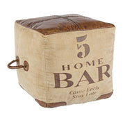 Würfel Pouf im industriellen Leder 45x45x45h cm