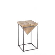 Stahlhocker in Tannenholz Sitz Prismy 25,5x25,5x H46 cm