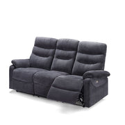 3 Sitzoter -Sofa mit 2 dunkelgrauen elektrischen Liegen L 198 x P 92 x H 109 cm