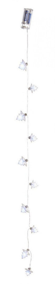 6x String 10 LED -Kiefernsilber Silber