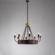 Schwarzer eisernen Kronleuchter Rost Gold beenden acht Lichter acht Lichter 76x H57 cm