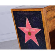 Madia in Brown Mango Wood 2 Schubladen und freiliegende Regale 50x120xh. 75 cm