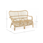 Outdoor -Sofa in Rattan zwei Sitze Clarita 119x83x H87 cm