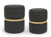Set2 Pouf Container Karina Carbon