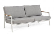 Aluminiumsofa 2-3 Sitze mit weißen Jalisk-Kissen