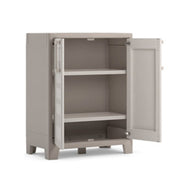 Niedrige Harzgarderobe Zwei Türen Drei Regale Beige Gulliver 80x44x H100 cm