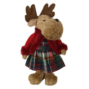 Rote und grüne Rentiere CM18x10H30 cm