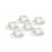 Kaffeetasse mit Untertasse in weißem Porzellangolf Set 6