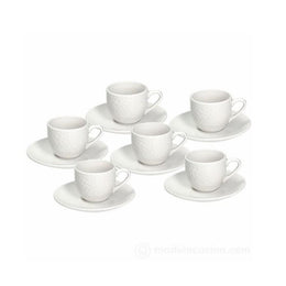 Kaffeetasse mit Untertasse in weißem Porzellangolf Set 6