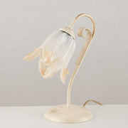 Gold Elfenbein Eisen Lumetto Ein leichter Lampenschirm in bernsteinfarbenem weißem Glas 23x H30 cm