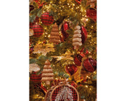 Bicolor Red/Bordeaux -Durchmesserbaumanhänger. 8 cm