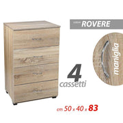 Zimmer Nachttisch 4 Rovere Schubladen 50 x 40 x 83 h cm cm