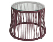 Salento -Tisch in Wicker mehr lila Outdoor -Glas