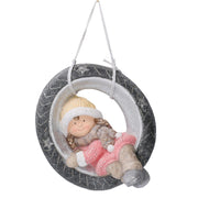 Harzmädchen auf rosa Reifen CM43X38H26