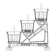 Kit von 3 Pflanzgefäßen auf drei Ebenen mit Green Bama Trolley