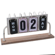 Rechteckiger Weißmetallkalender CM37X20H8