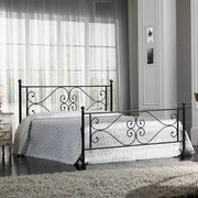 Doppel -Eisenbett mit schwarzer Peffiera Florenz arbeitete