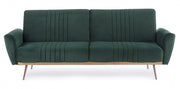 Drei -Seerer -Sofa Bett in dunkelgrünem Samt Johnny 210x83x H85 cm