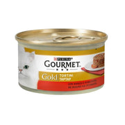 Gourmet -Goldtätigkeit mit Rindfleisch und Purina Tomaten 85 Gramm