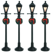 Lemax -Set 4 Gaslaterne Street Lampe 4,5 V - Set von 4,5 -V -Gasladern. Für Weihnachtsdorf