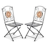 Klappstuhl im schwarzen eisernen schwarzen Zeus 42x5x H95 cm Set 2 Teile