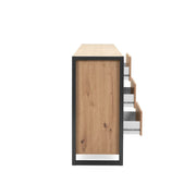 Moderne Oak Madia Glaube mit städtischen Stilschubladen 160 x 40 x 88 h cm