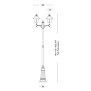 Palo mit sterbiger Struktur von grauem Aluminium und außen Kupfer h. 244 cm