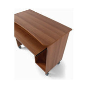 Altes Walnuss -Büroschreiberhalter mit Rädern H.76 L.93 S.48,5 cm