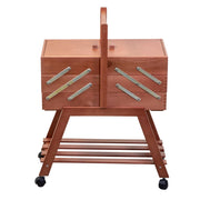 Portolavoro N.40 Holz mit Walnussrädern CM45X28H62