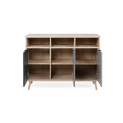 Credenka Drei Räume Sonoma Grey erhöhten Füße 120 x 40 x 88 H Effez CM