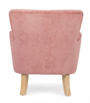 Vintage Chenille -Sessel in rosa Samt gepolstert