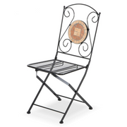 Klappstuhl im schwarzen eisernen schwarzen Zeus 42x5x H95 cm Set 2 Teile