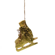 Goldene hölzerne Schlittschuhe cm30x14x1