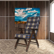 Verstellbarer Sessel im blauen karierten Stoff Rom