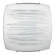 1xe27 Cefoniera Hooks Chromglas Weißer Anteil dekorierter horizontaler Linien E-Energy Manuela