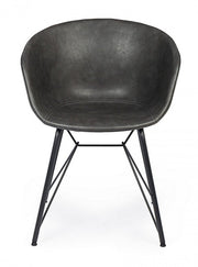 Vintage Chair Eco -Leder Anthrazit Warhol