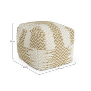 Pouf Timbuctu White-Bege 45x45 cm in Stoff
